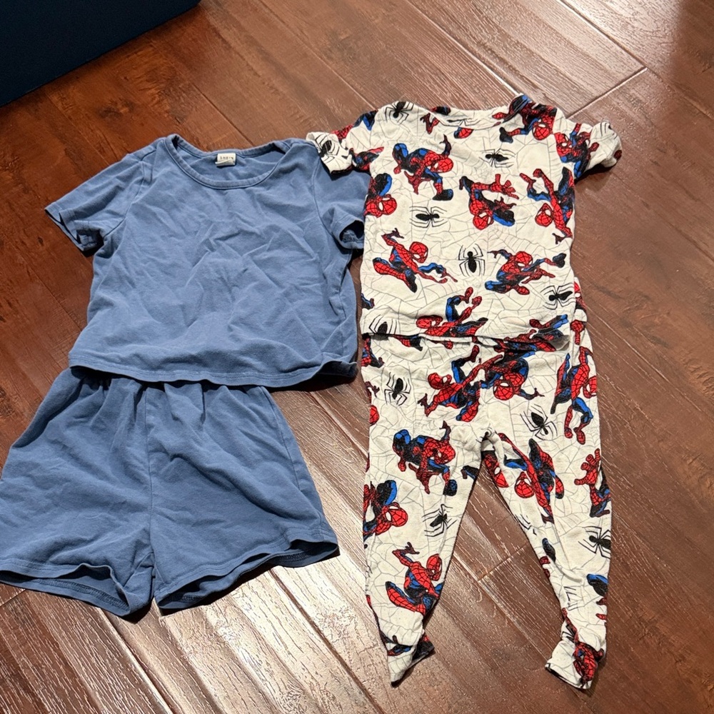 Bundle of Blue and Spider Print Kids Pajama Set